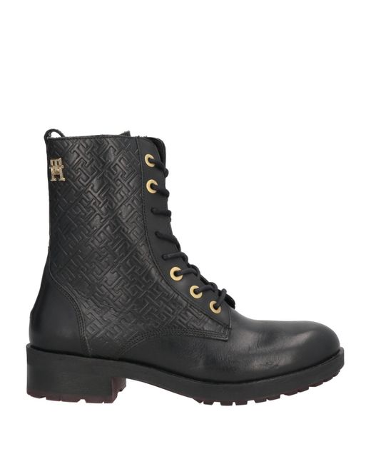 Tommy Hilfiger Black Ankle Boots Leather