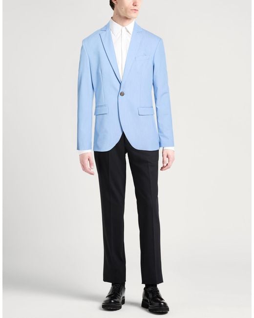 Imperial Blue Blazer Polyester, Viscose, Elastane for men