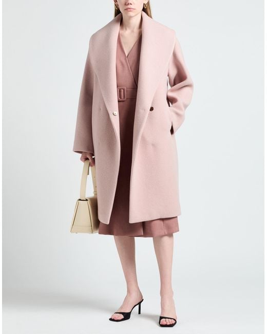 Eleventy Pink Light Coat Wool, Cashmere