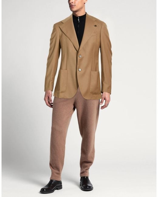 Gabriele Pasini Brown Camel Blazer Virgin Wool, Elastane for men