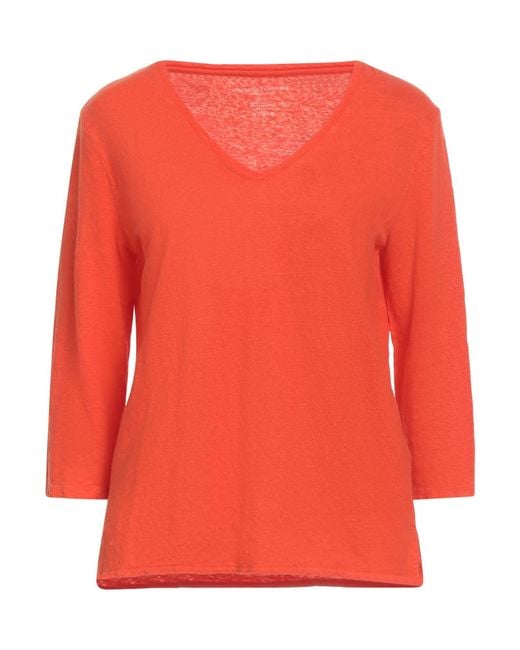 Majestic Filatures Red T-Shirt Linen, Elastane