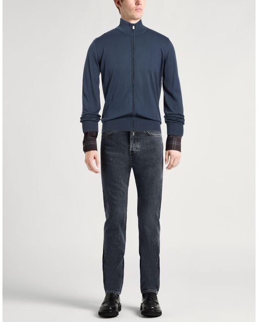 Canali Blue Cardigan Cotton for men