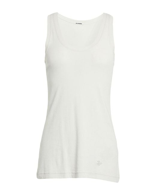 Jil Sander White Light Tank Top Cotton