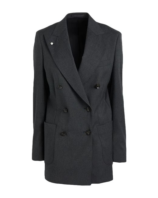 L.b.m. 1911 Black Blazer Lyocell, Virgin Wool, Elastane