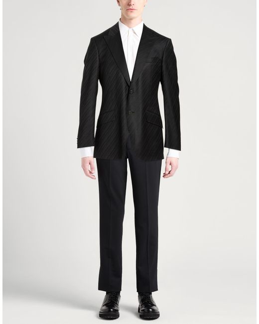 Versace Black Blazer Wool, Polyamide, Elastane for men