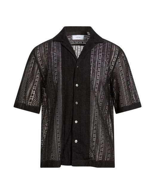 Lardini Black Shirt Polyamide, Elastane for men