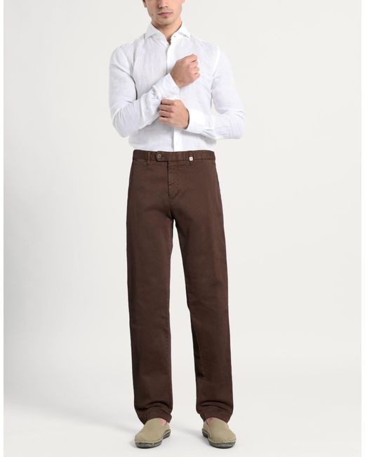 Myths Brown Pants Cotton, Elastane for men