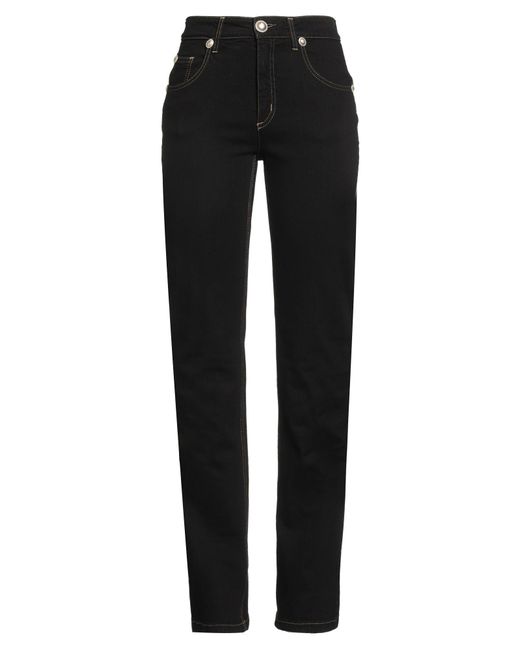 Angelo Marani Black Jeans Cotton, Polyamide, Elastane