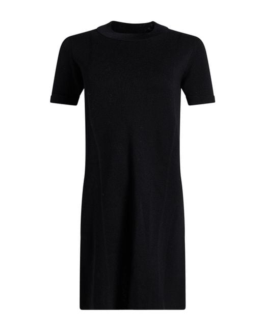 Roberto Collina Black Mini Dress Merino Wool