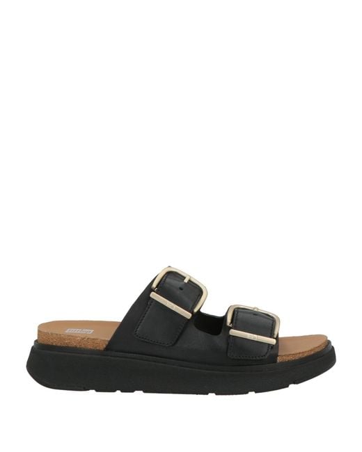 Fitflop Black Sandals Leather, Rubber
