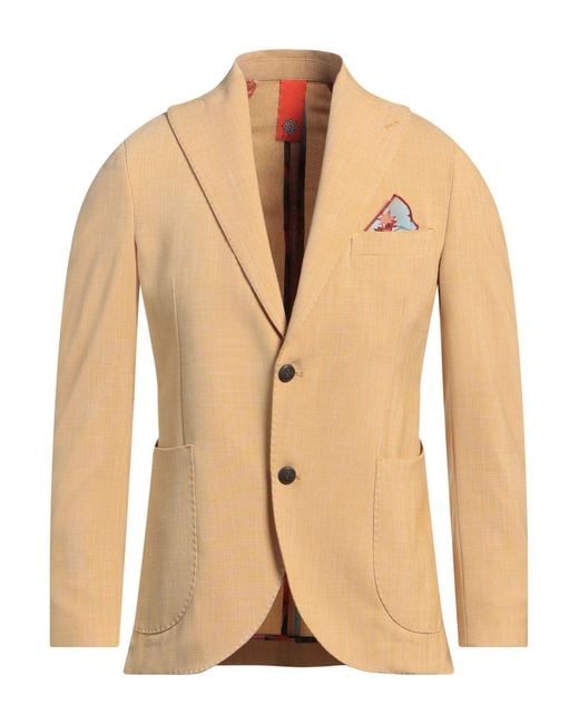 Bharnaba Natural Blazer Polyester, Rayon, Elastane for men
