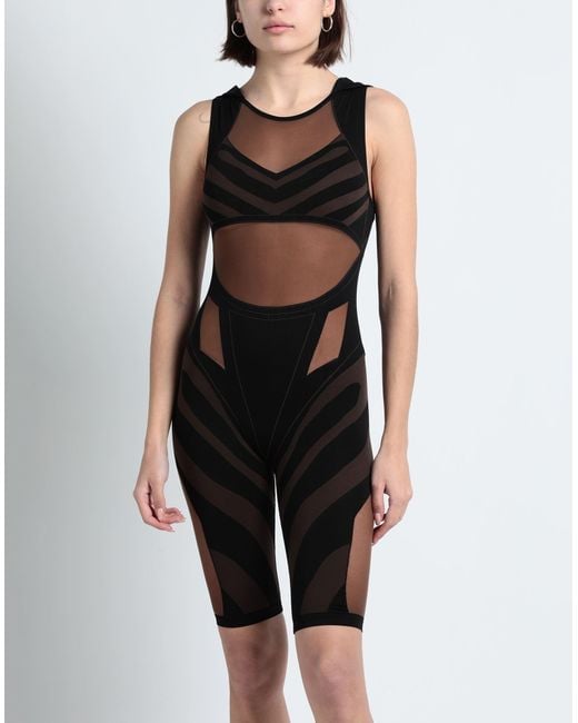 GCDS X WOLFORD Black Playsuit Polyamide, Elastane