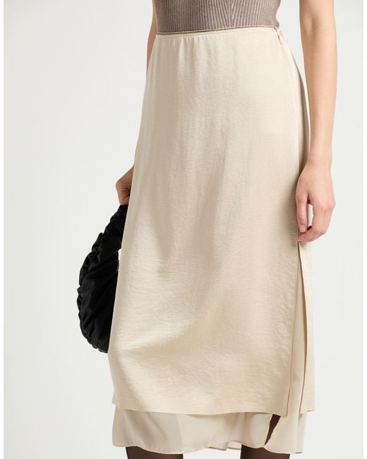 Vince Natural Midi Skirt Polyester