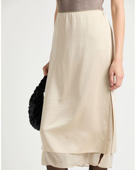 Vince Natural Midi Skirt Polyester