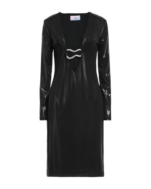 Chiara Ferragni Black Midi Dress Polyester, Elastane