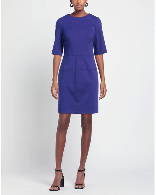 Biancoghiaccio Blue Mini Dress Viscose, Polyamide, Elastane