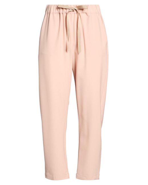 Semicouture Pink Pants Polyester, Virgin Wool, Elastane