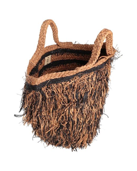 MADE FOR A WOMAN Brown Made For A -- Handbag Natural Raffia
