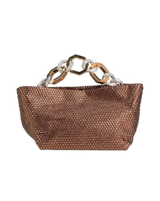 Gedebe Brown Handbag Textile Fibers