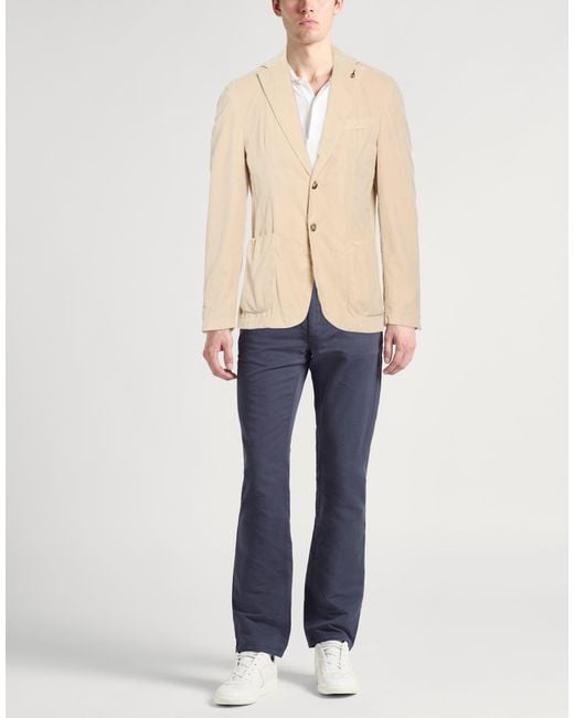 Paoloni Natural Blazer Cotton, Elastane for men