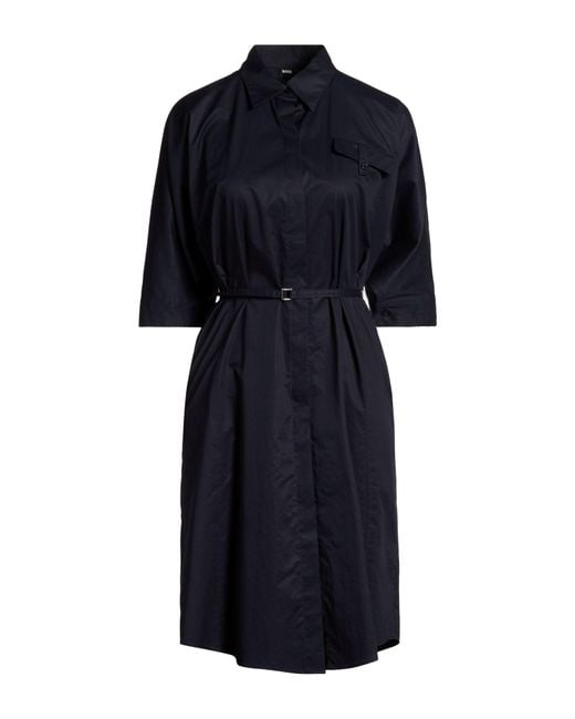 Boss Blue Midi Dress Cotton, Elastane