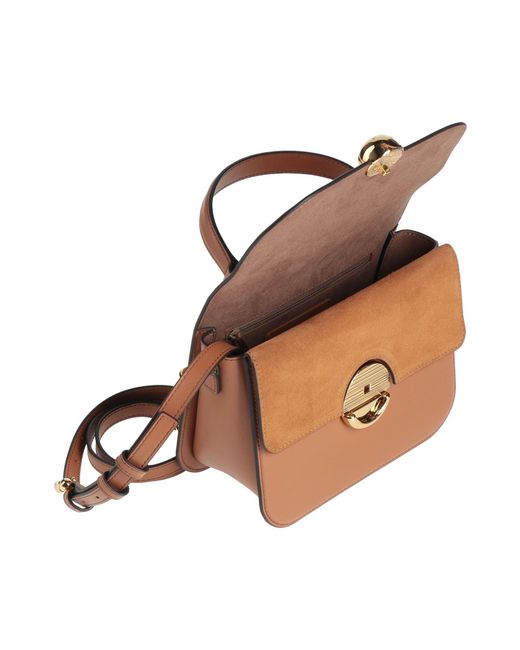 Furla Brown Tan Handbag Leather