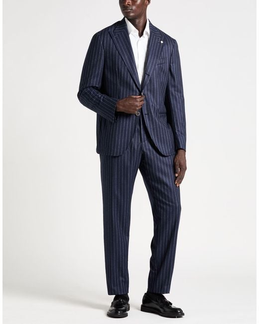 Sartoria Latorre Blue Suit Virgin Wool for men