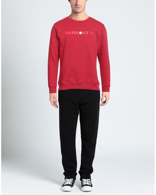Parkoat Red Sweatshirt Cotton, Polyester for men