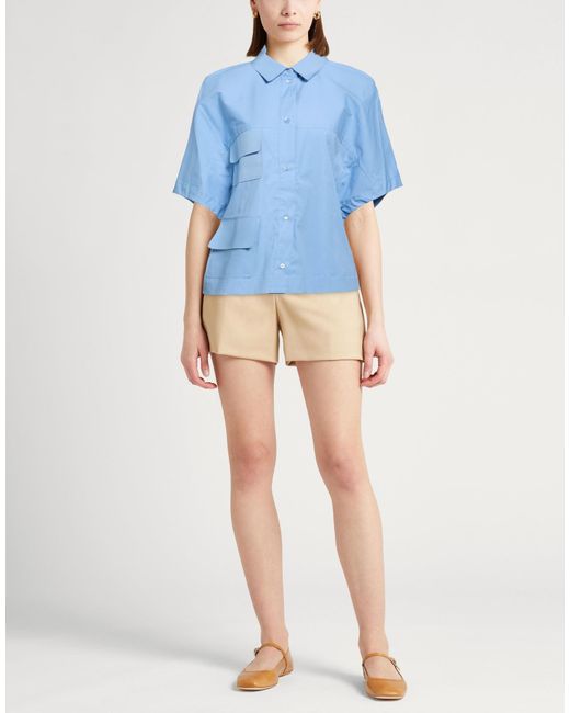 Semicouture Blue Sky Shirt Cotton, Elastane