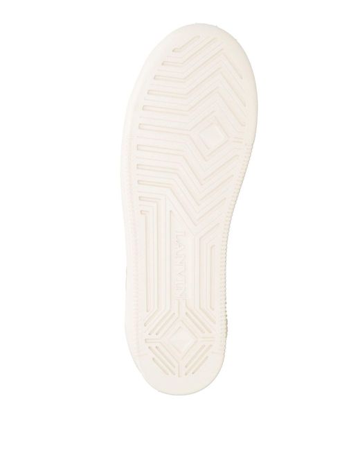 Lanvin Natural Sneakers Polyester, Cow Leather for men