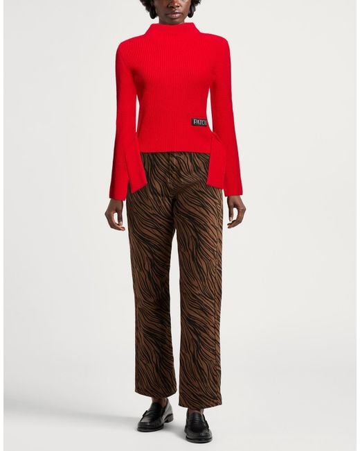 Patou Red Turtleneck Merino Wool, Cashmere