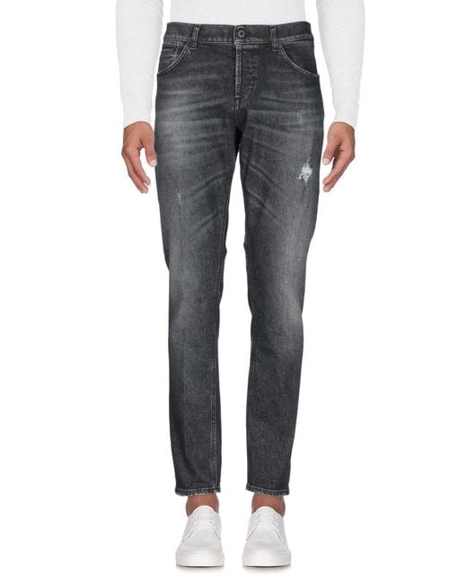 Dondup Gray Denim Trousers for men