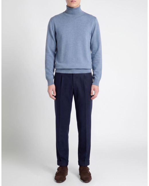 Tagliatore Blue Turtleneck Virgin Wool for men