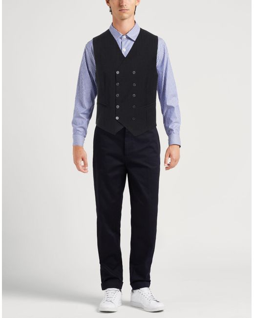 Messagerie Blue Tailored Vest Cotton, Polyester, Wool for men