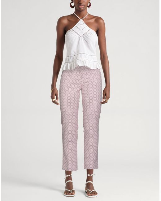 Weekend by Maxmara Pink Pants Polyester, Cotton, Elastane
