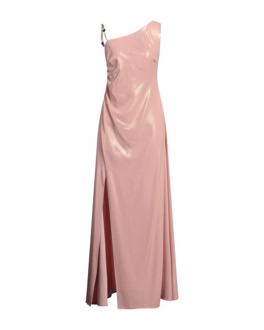 Siste's Pink Maxi Dress Polyester, Elastane