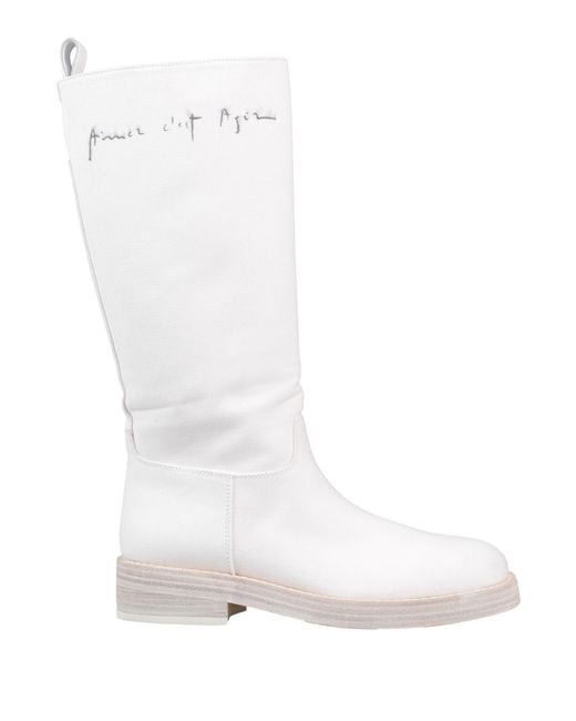Ann Demeulemeester White Ivory Canvas Jose Boots
