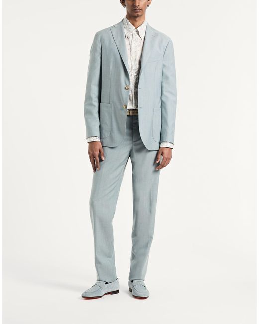 Boglioli Blue Light Blazer Virgin Wool, Lyocell, Elastane for men