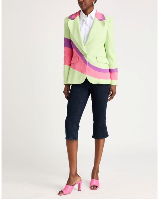 Moschino Green Blazer Viscose, Elastane