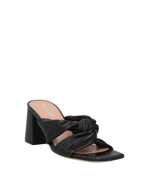 Pollini Black Sandals Leather