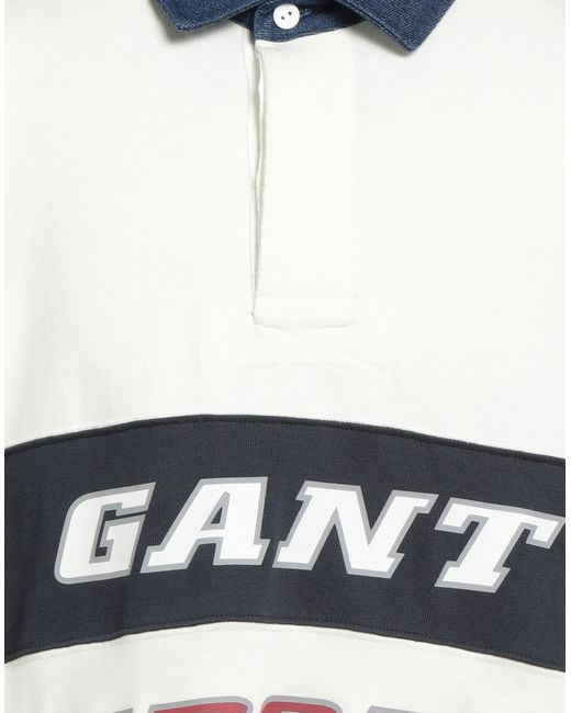 Gant White Ivory Polo Shirt Cotton, Elastane for men