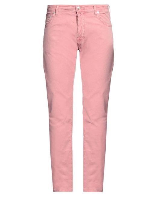 Jacob Coh?n Pink Pastel Pants Cotton, Elastane for men