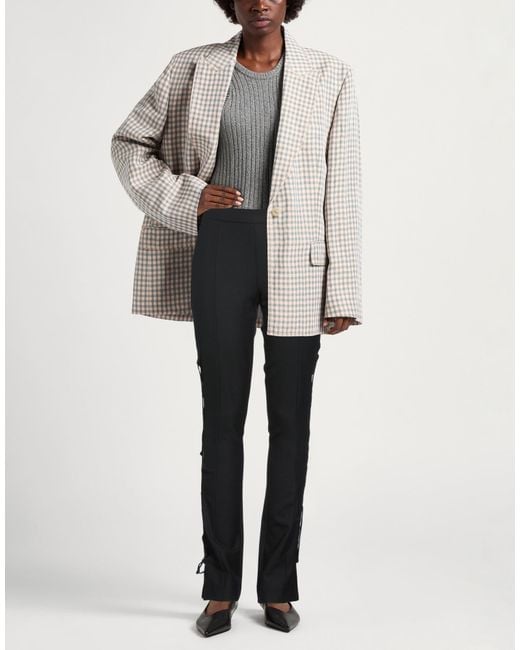 Pinko Black Pants Polyester, Wool, Elastane