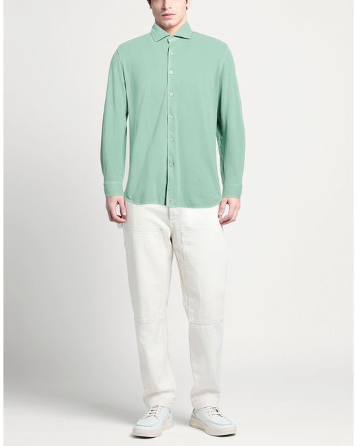 Sonrisa Green Silvery Shirt Cotton for men