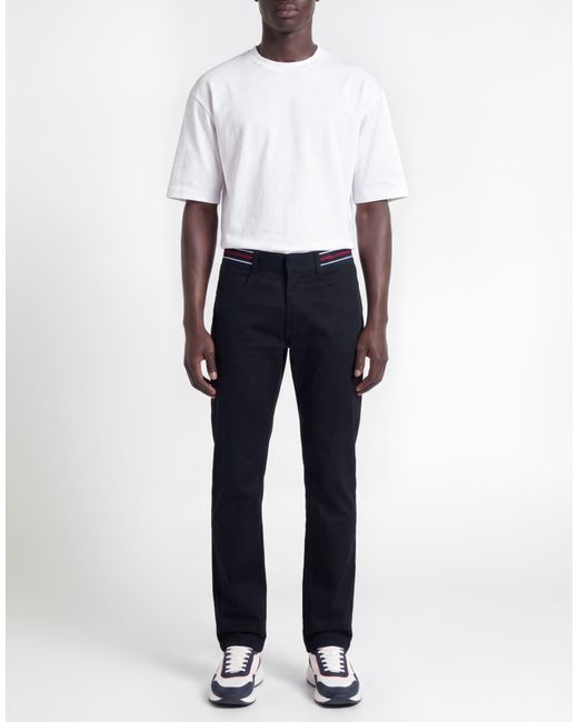 Frankie Morello Blue Midnight Pants Cotton, Elastane for men
