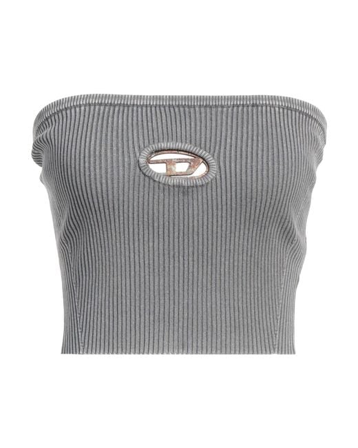 DIESEL Gray Top Cotton, Nylon, Elastane