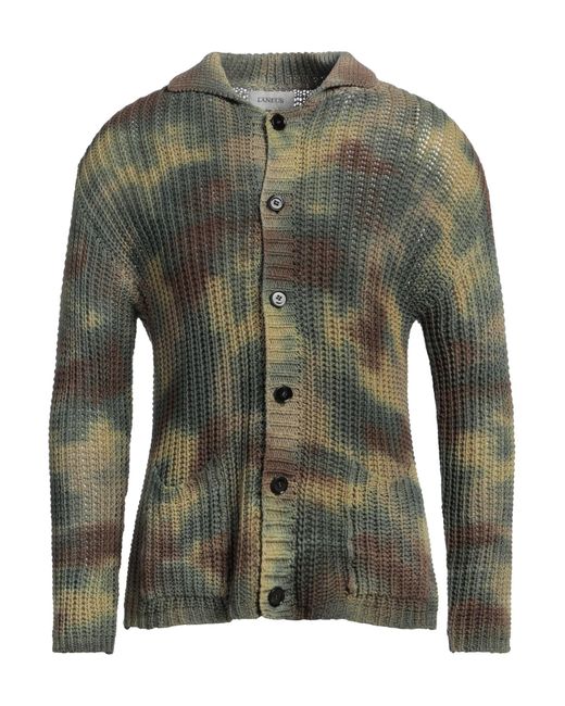 Laneus Green Military Cardigan Cotton for men