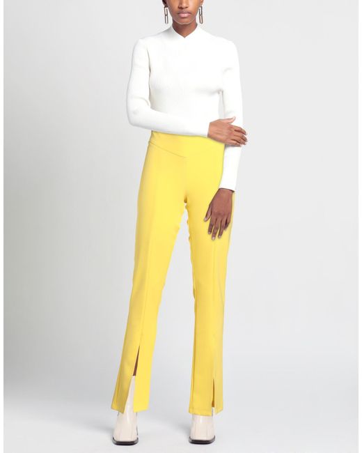 ACTUALEE Yellow Pants Polyester, Elastane