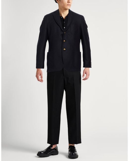 Paoloni Blue Blazer Wool, Polyamide for men