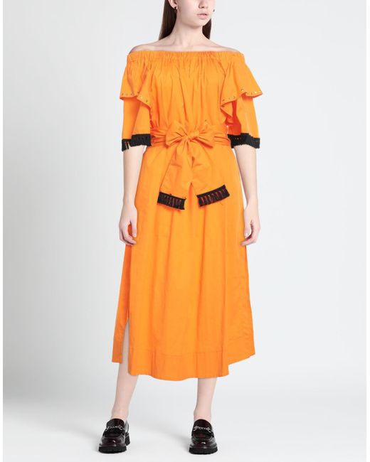 Clips Orange Midi-Kleid